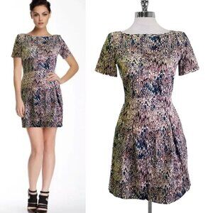 French Connection Abstract Print Fit & Flare Mini Dress